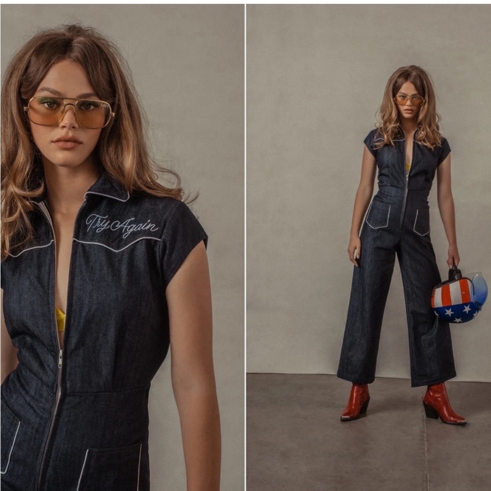 Understated Leather Austin Free People Denim Western Jumpsuit